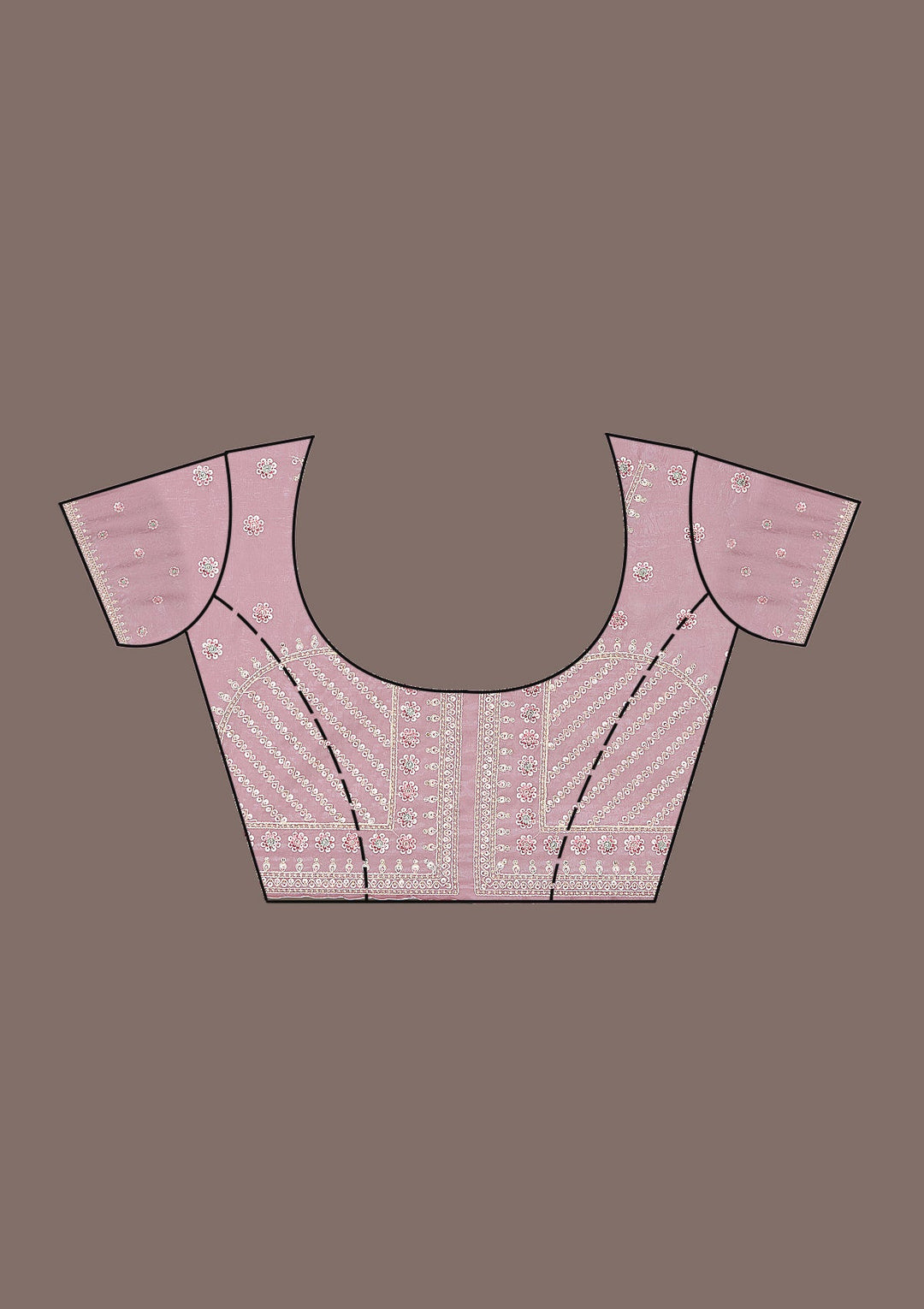 Mauve Stonework Tissue Saree-Koskii