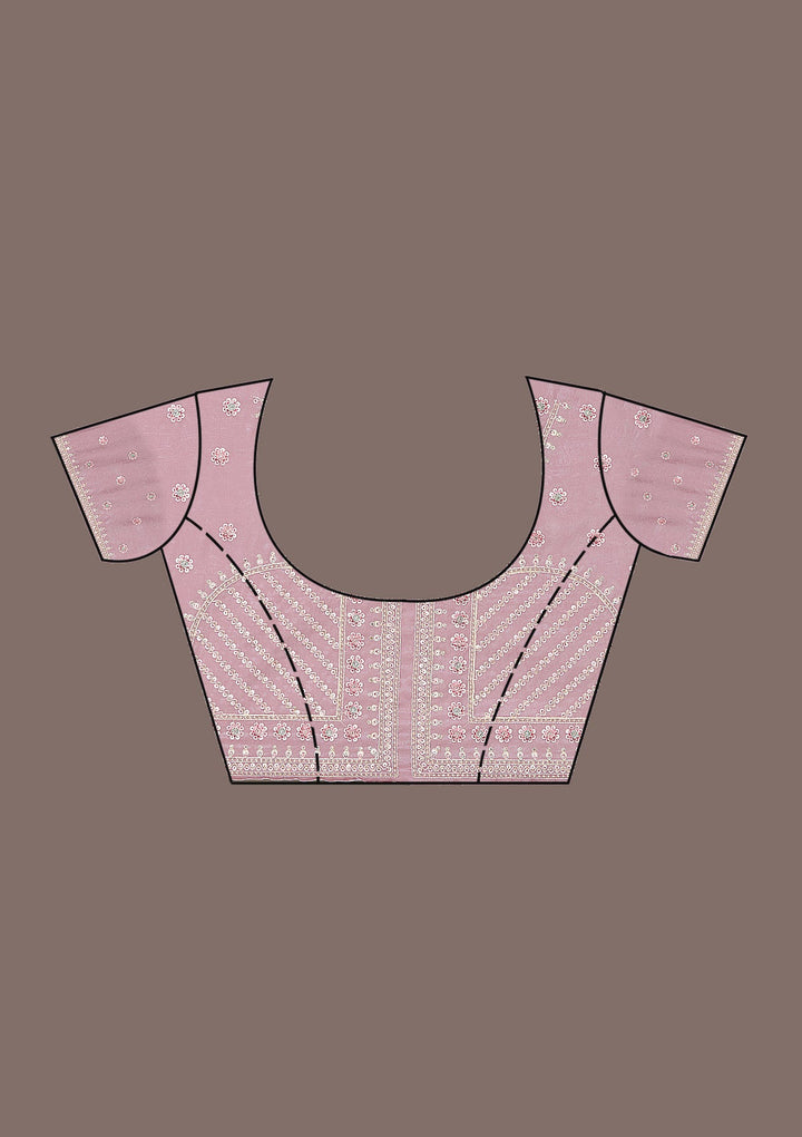 Mauve Stonework Tissue Saree-Koskii