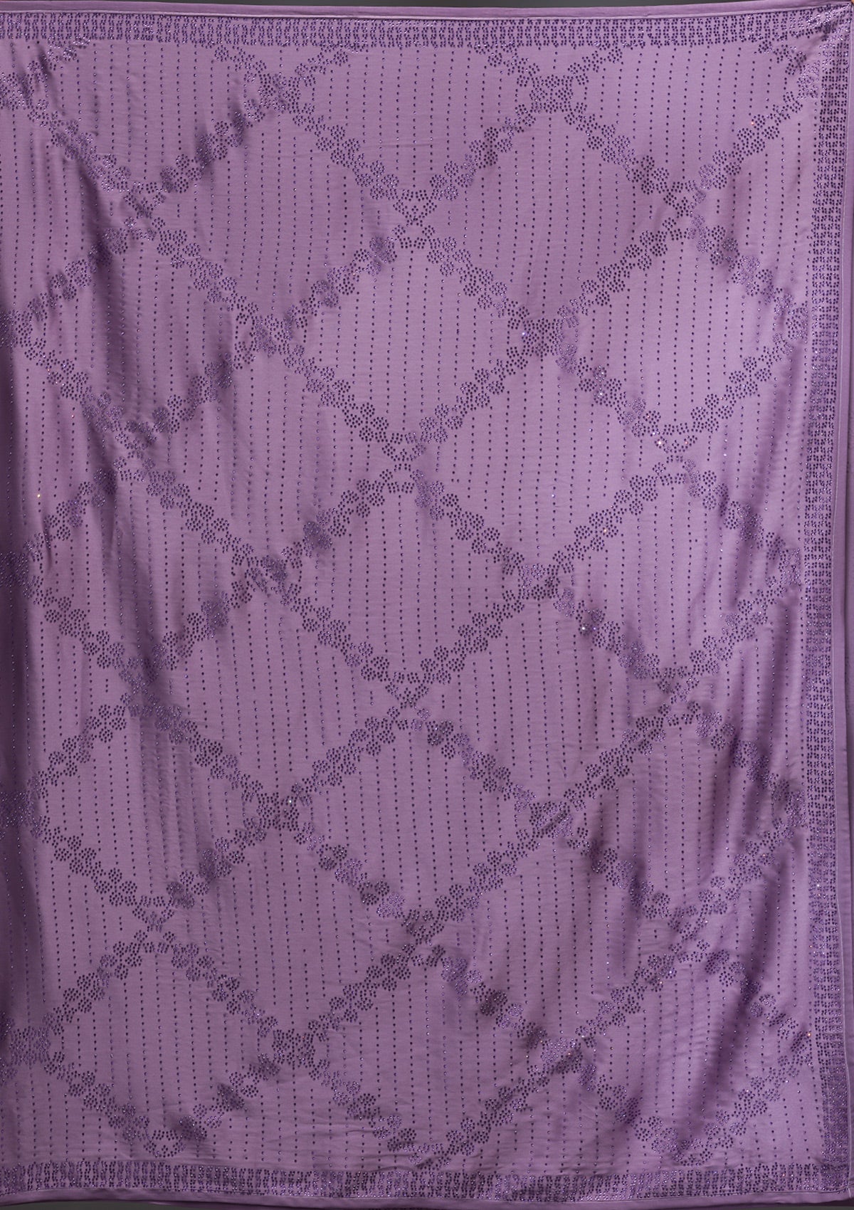 Mauve Swarovski Crepe Saree-Koskii