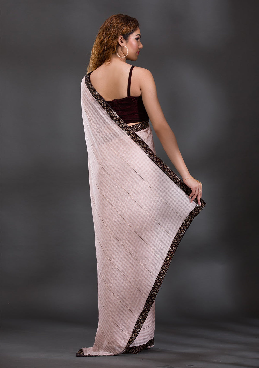 Mauve Swarovski Georgette Saree-Koskii