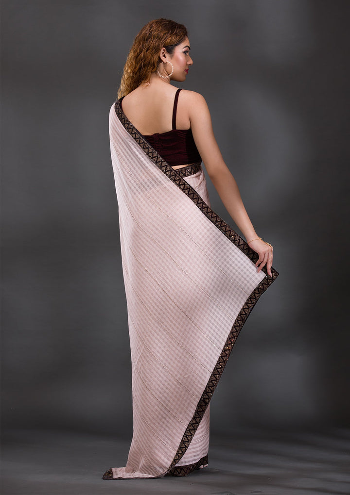 Mauve Swarovski Georgette Saree-Koskii