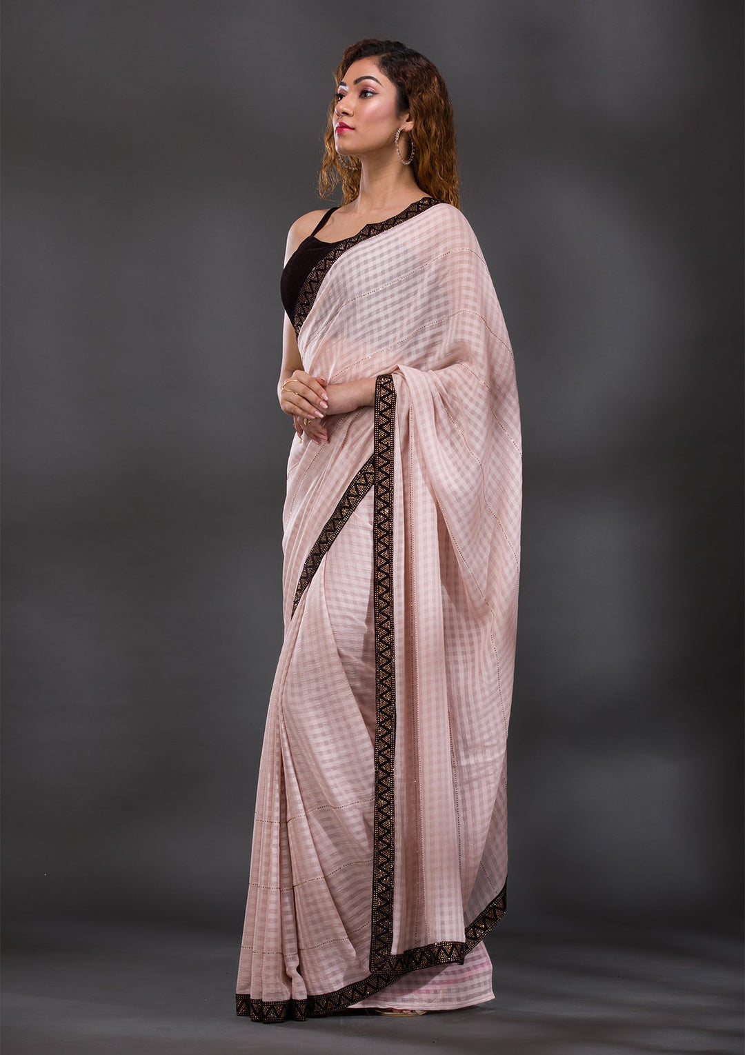 Mauve Swarovski Georgette Saree-Koskii