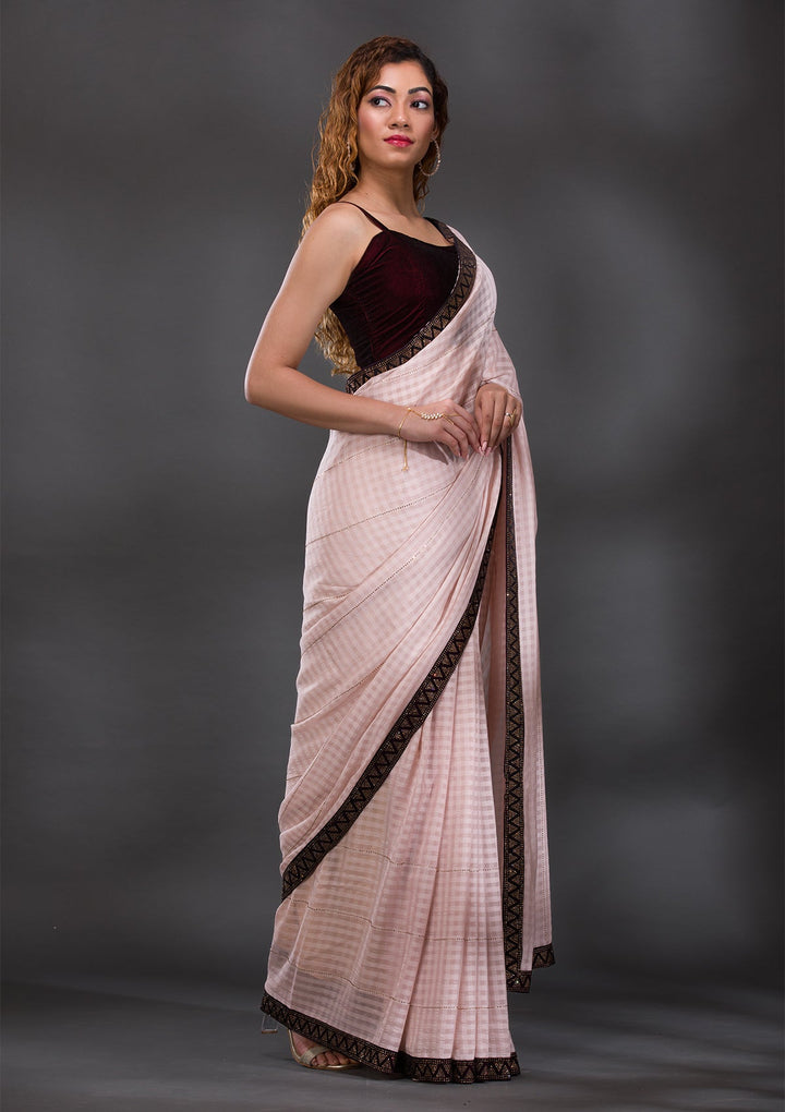 Mauve Swarovski Georgette Saree-Koskii