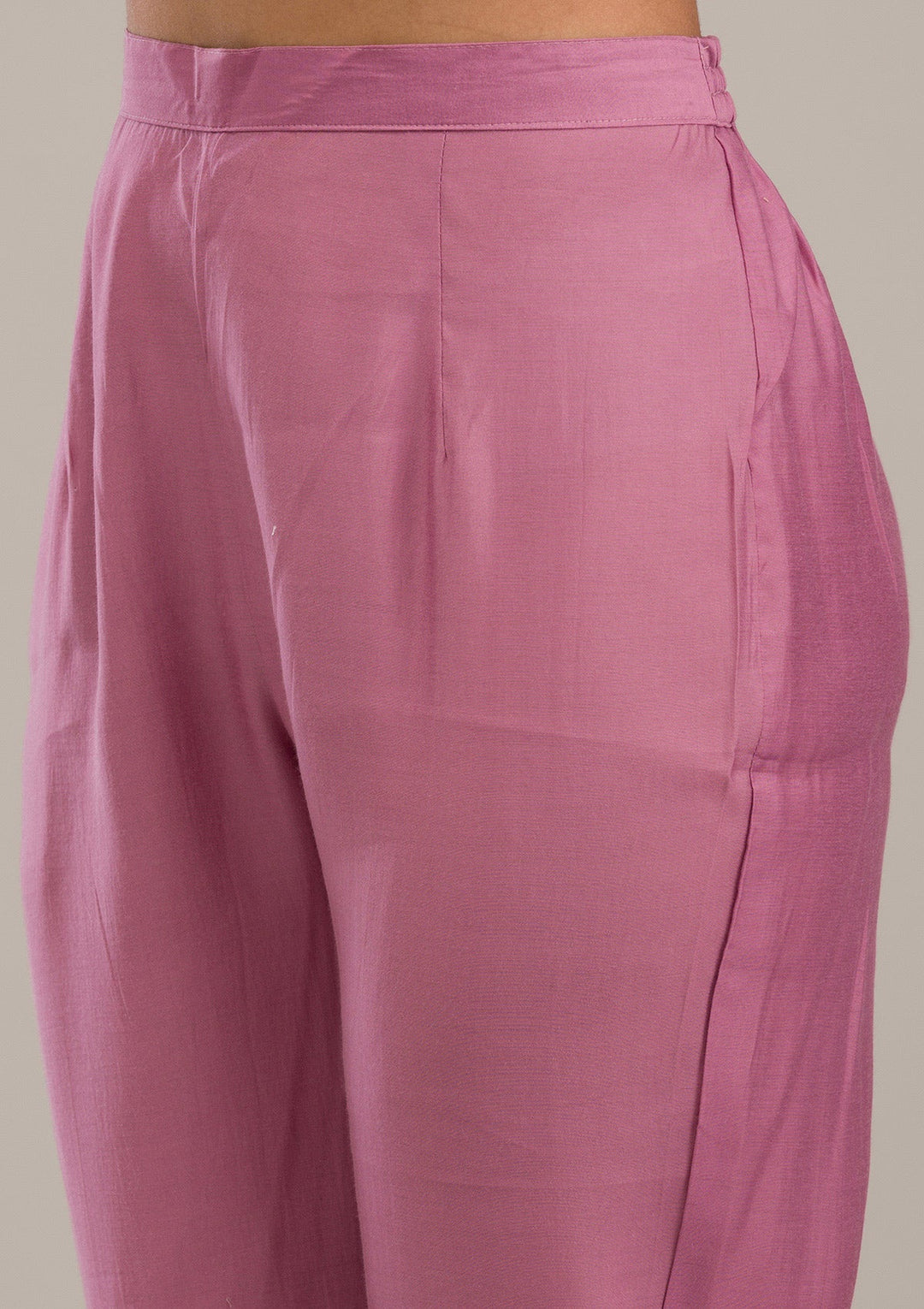Mauve Threadwork Cotton Readymade Salwar Suit-Koskii