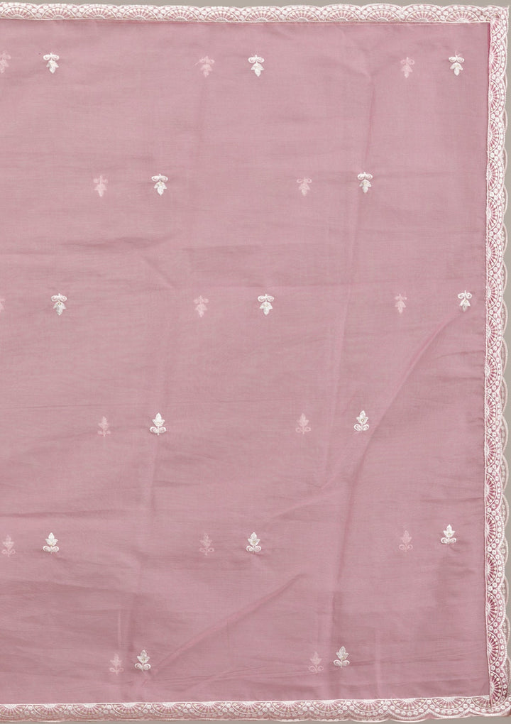 Mauve Threadwork Cotton Readymade Salwar Suit-Koskii