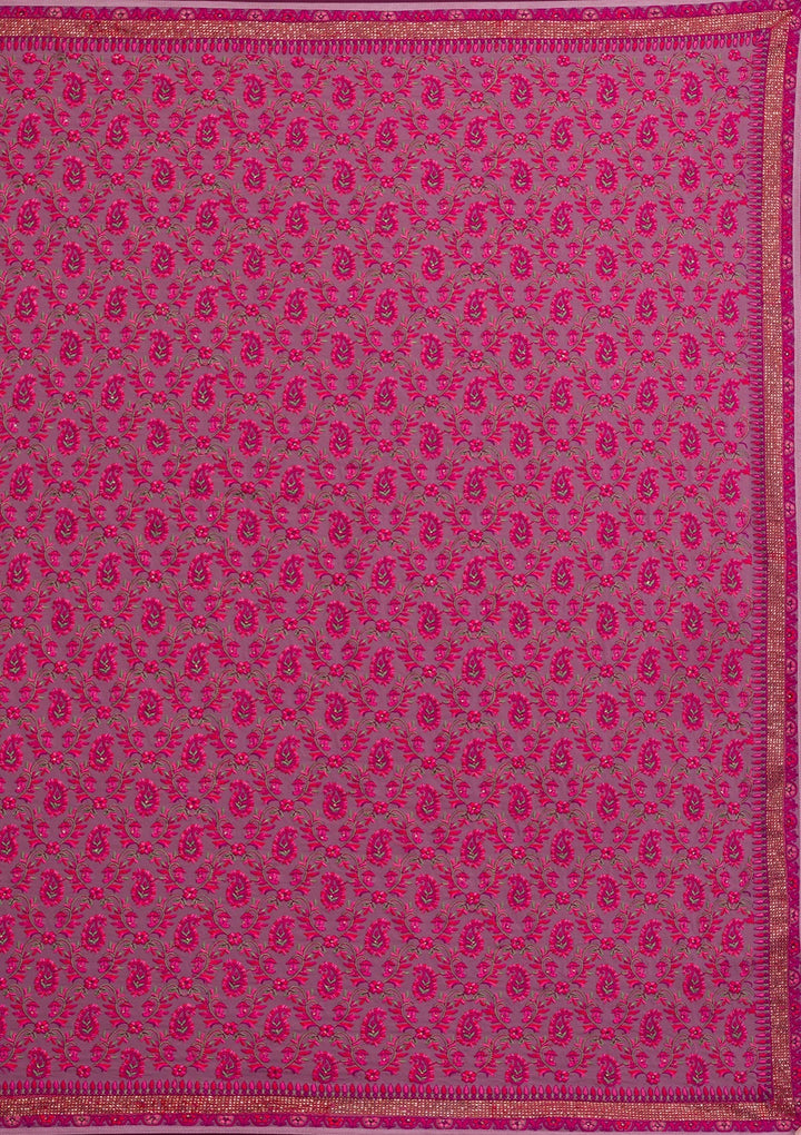 Mauve Threadwork Georgette Saree-Koskii