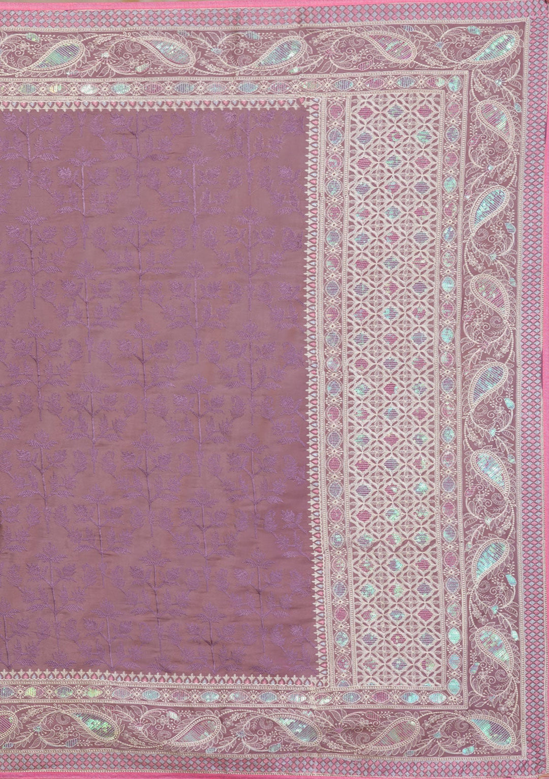 Mauve Threadwork Georgette Saree-Koskii