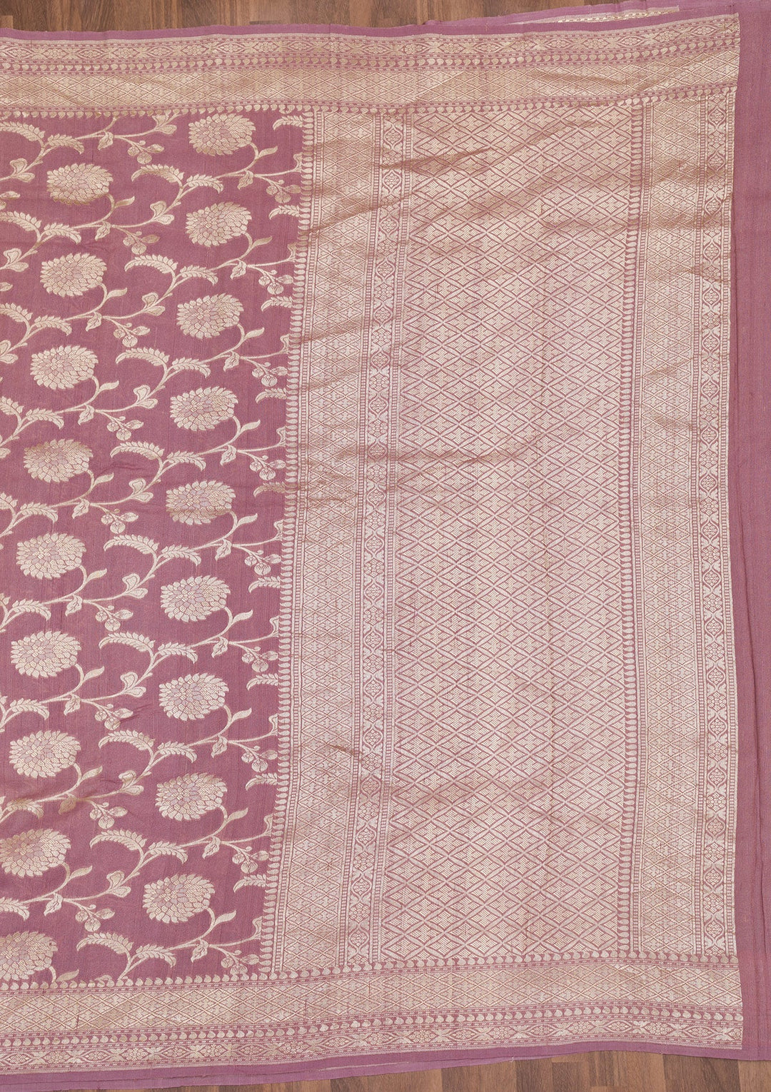 Mauve Zariwork Banarasi Saree-Koskii