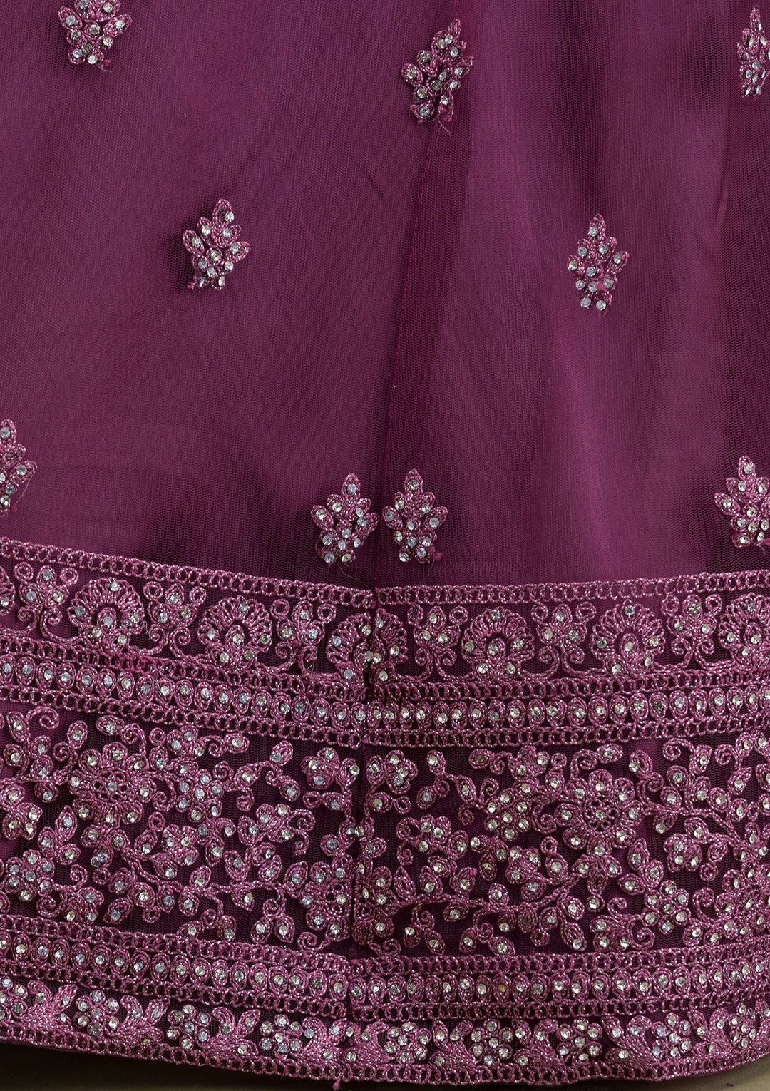 Mauve Zariwork Net Readymade Salwar Suit-Koskii