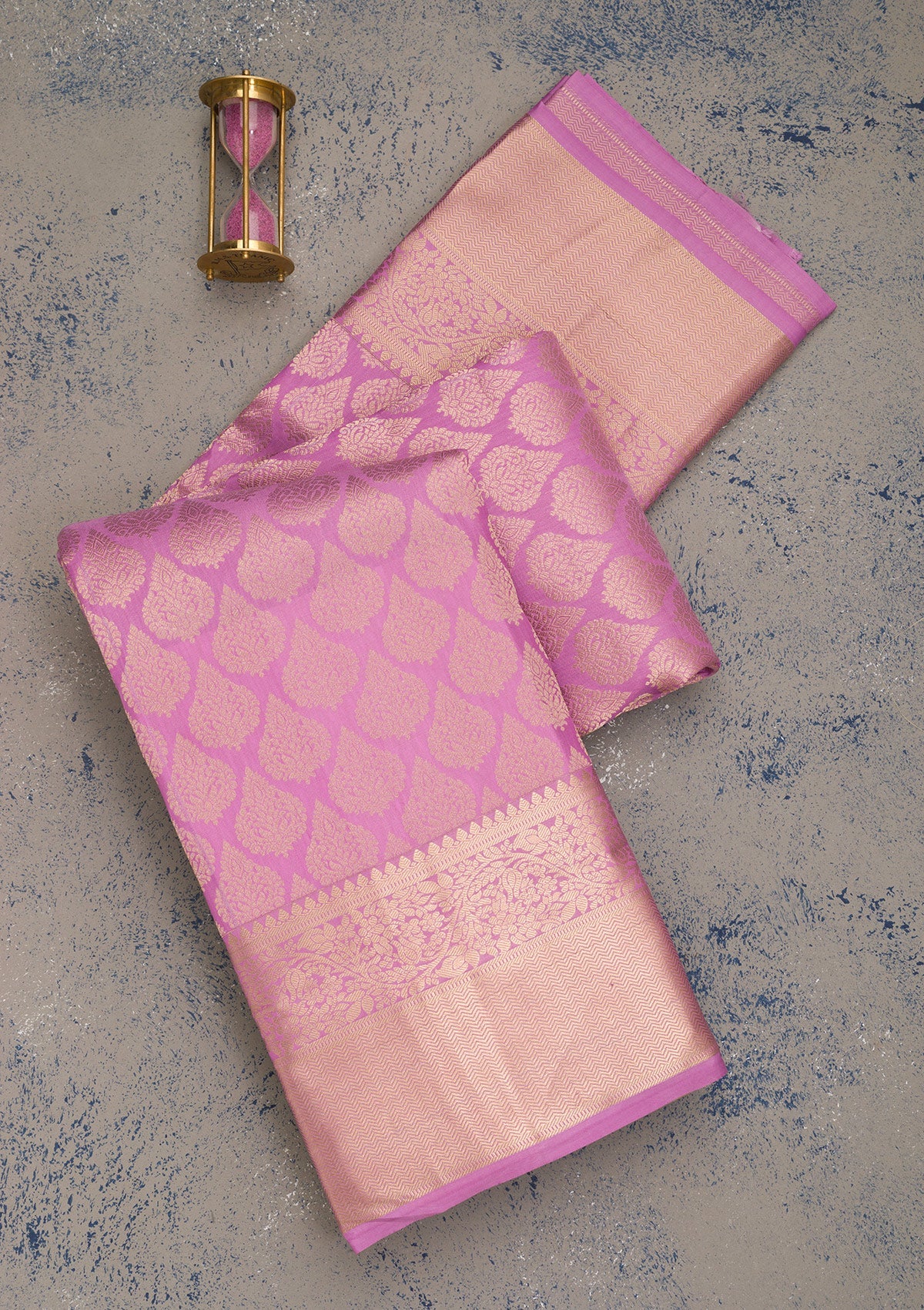 Mauve Zariwork Pure Silk Saree-Koskii