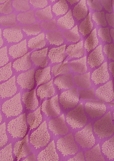 Mauve Zariwork Pure Silk Saree-Koskii