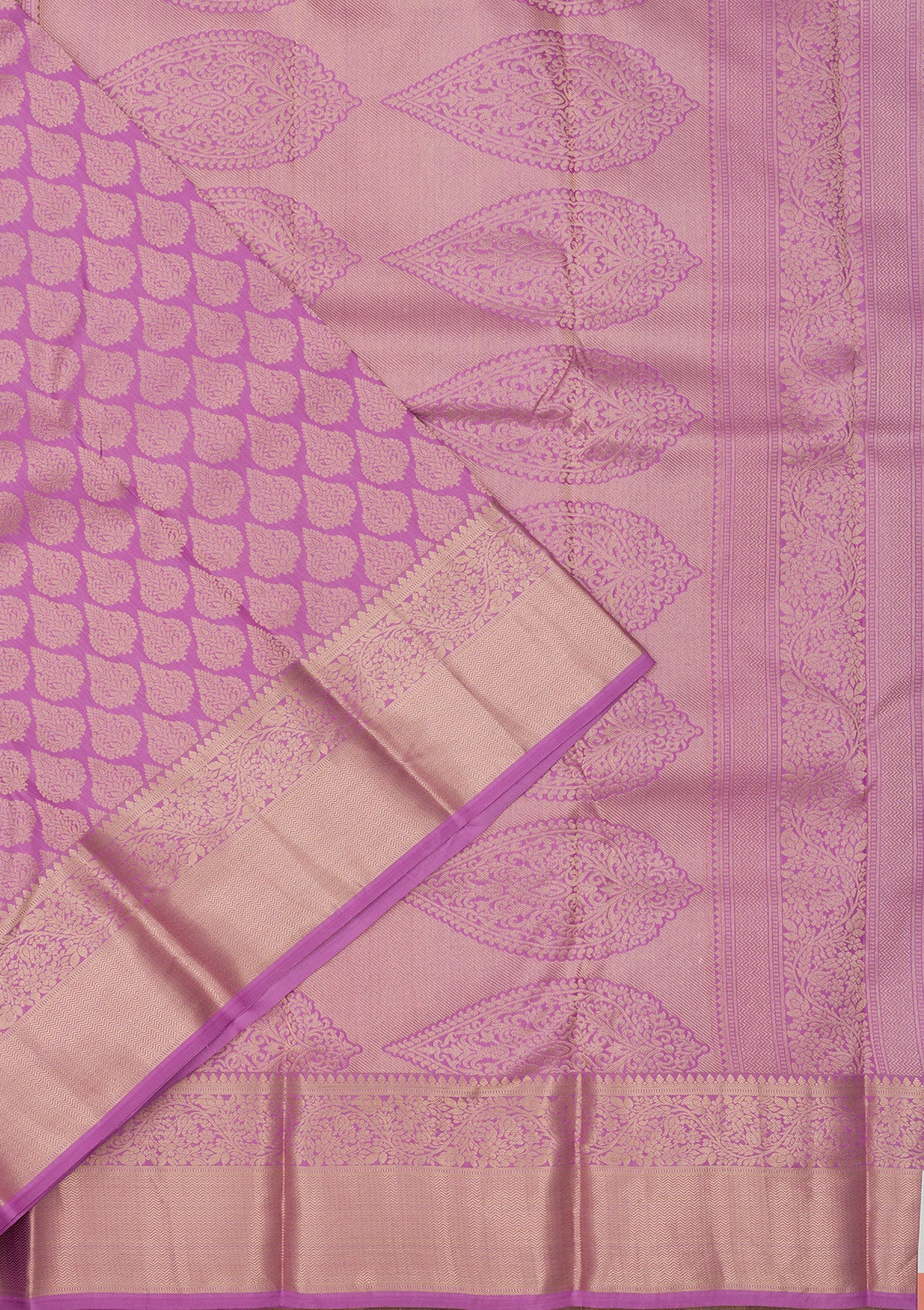 Mauve Zariwork Pure Silk Saree-Koskii