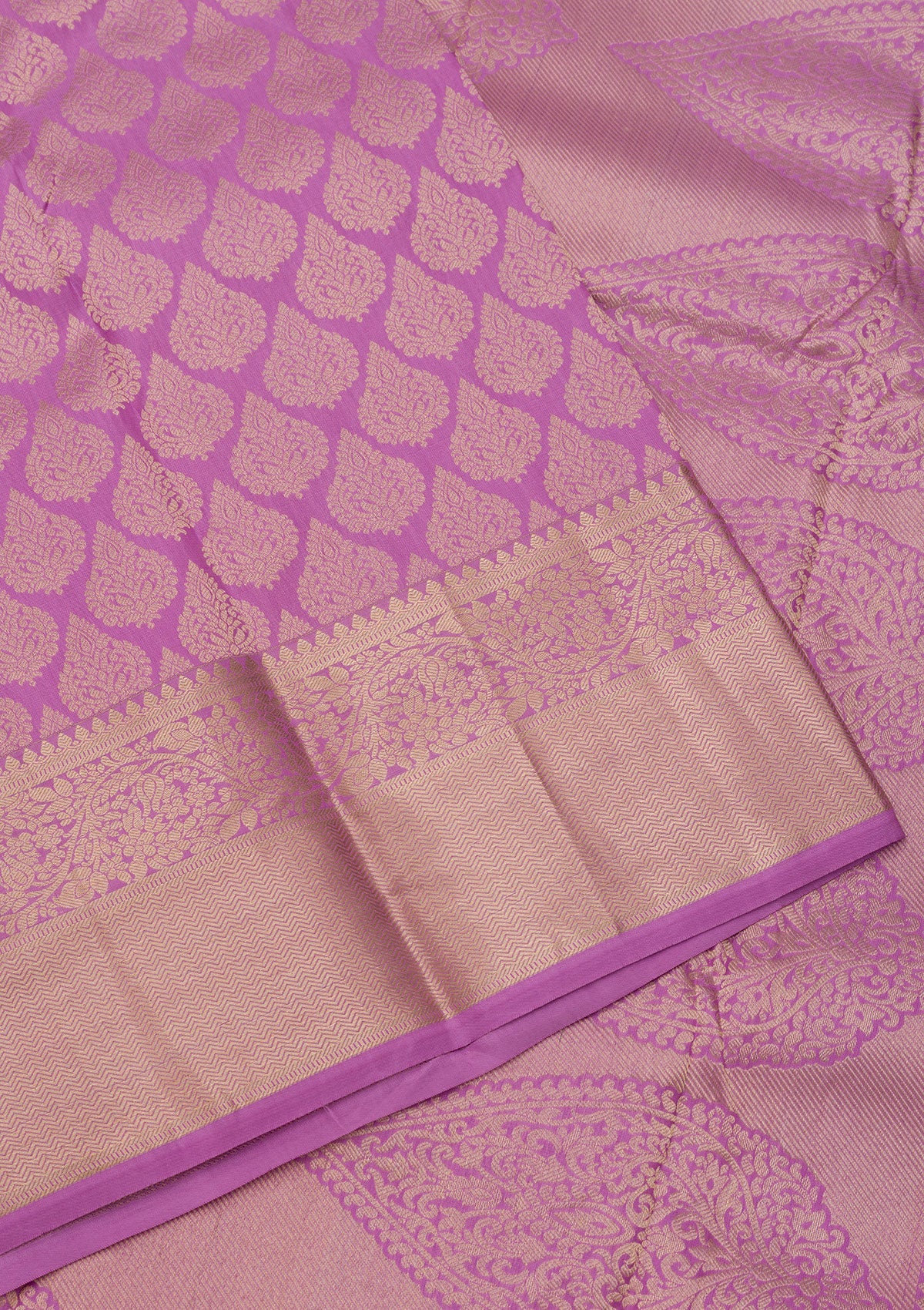 Mauve Zariwork Pure Silk Saree-Koskii