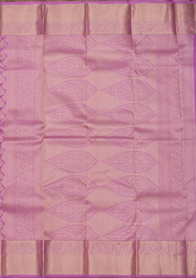 Mauve Zariwork Pure Silk Saree-Koskii