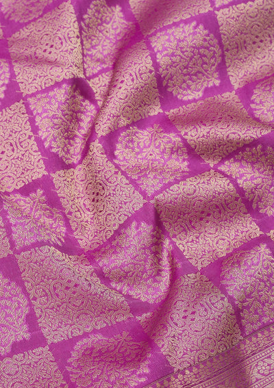 Mauve Zariwork Pure Silk Saree-Koskii