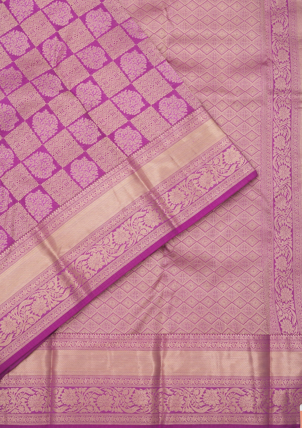 Mauve Zariwork Pure Silk Saree-Koskii