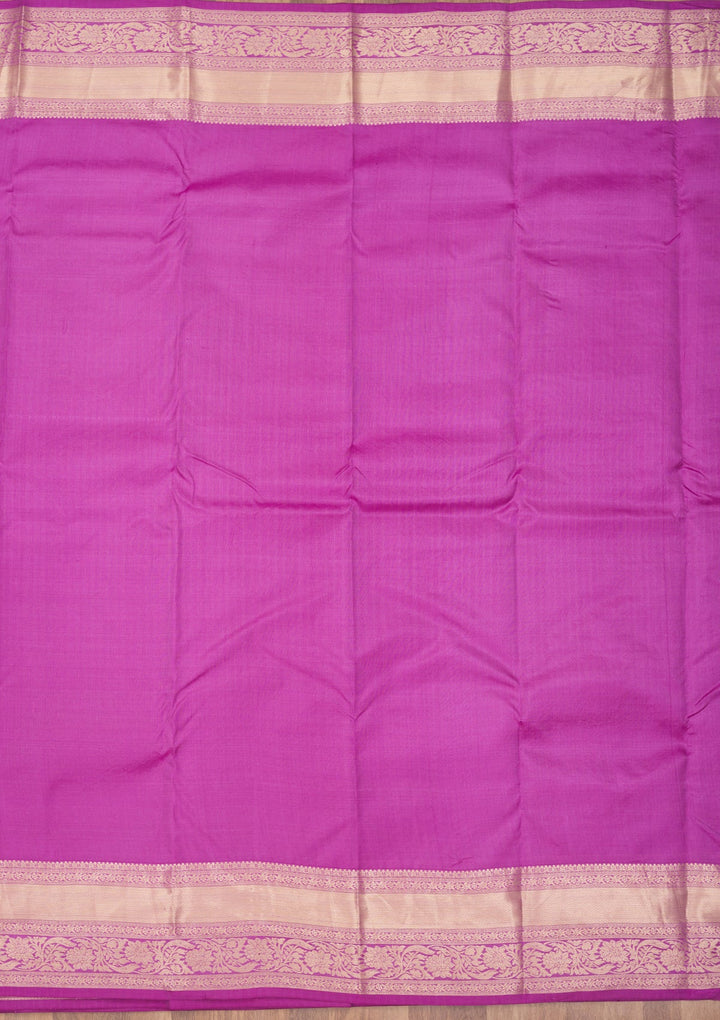 Mauve Zariwork Pure Silk Saree-Koskii
