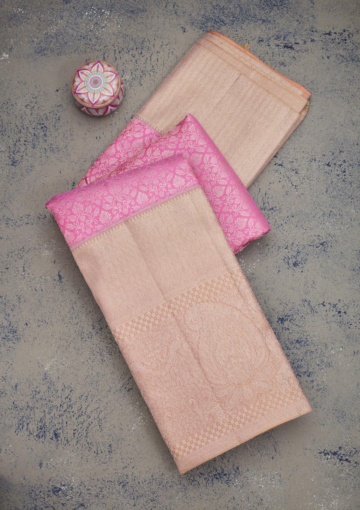 Mauve Zariwork Pure Silk Saree-Koskii