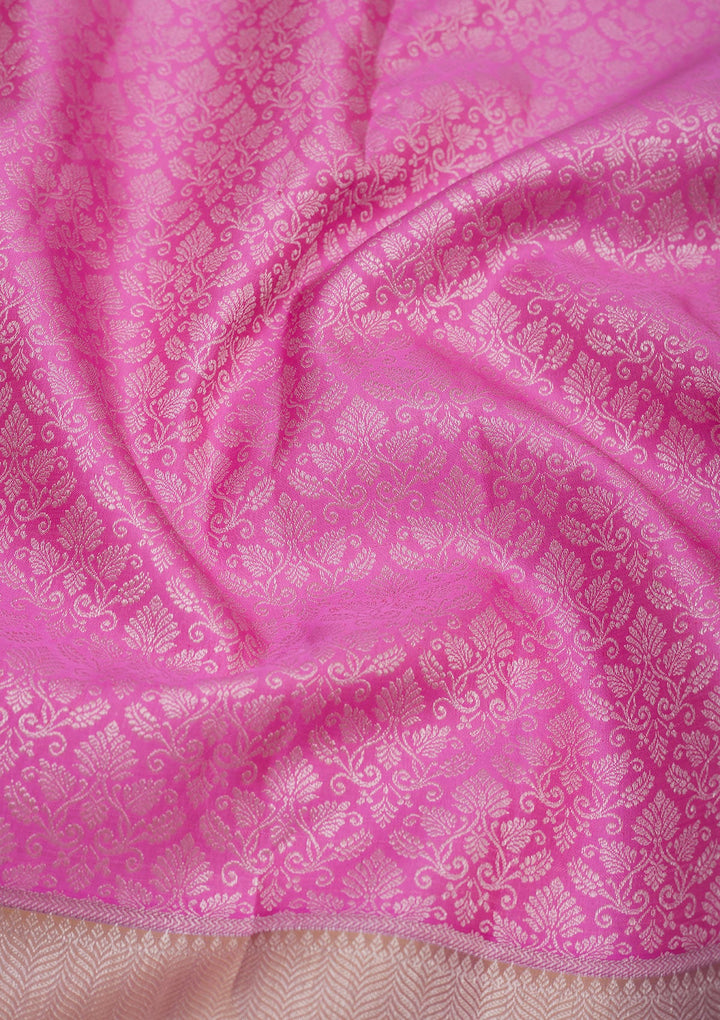 Mauve Zariwork Pure Silk Saree-Koskii