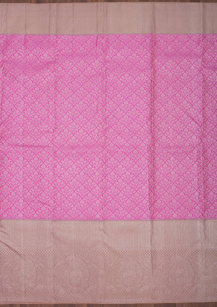 Mauve Zariwork Pure Silk Saree-Koskii