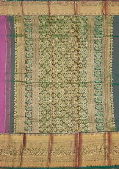 Mauve Zariwork Pure Silk Saree-Koskii