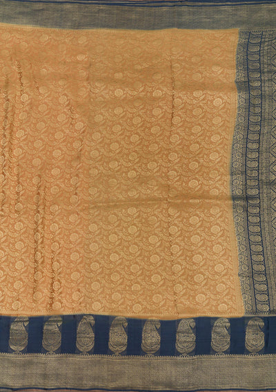 Mauve Zariwork Pure Silk Saree-Koskii