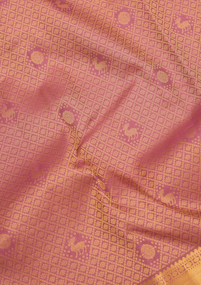 Mauve Zariwork Pure Silk Saree