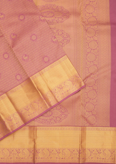 Mauve Zariwork Pure Silk Saree