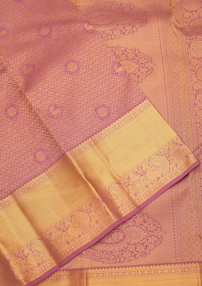 Mauve Zariwork Pure Silk Saree