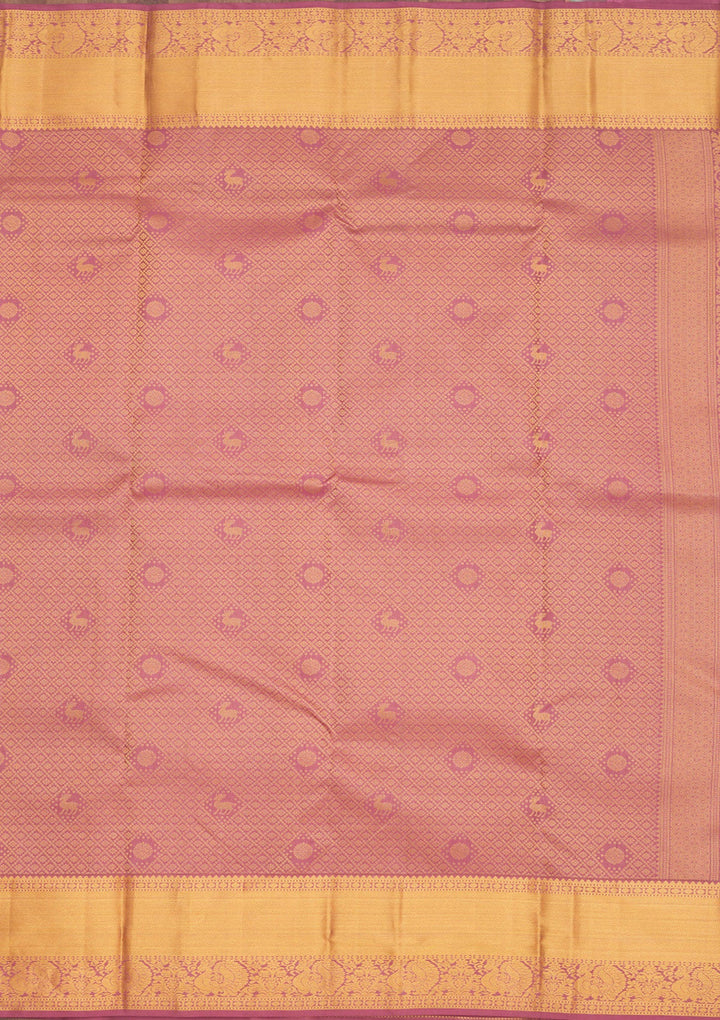 Mauve Zariwork Pure Silk Saree