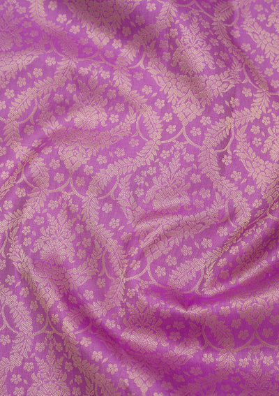 Lavender Zariwork Pure Silk Saree-Koskii