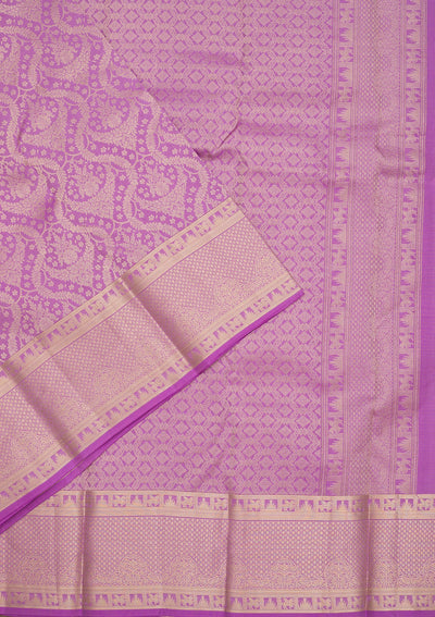 Lavender Zariwork Pure Silk Saree-Koskii