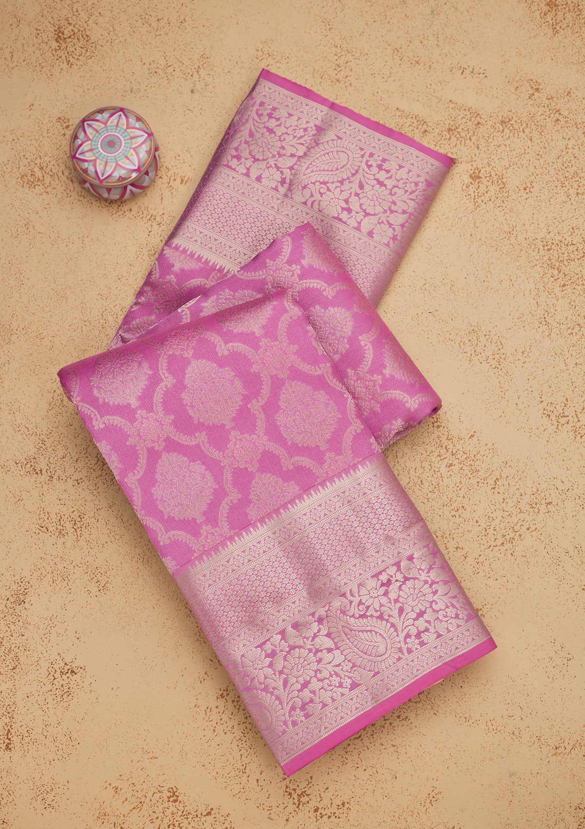 Mauve Zariwork Pure Silk Saree-Koskii