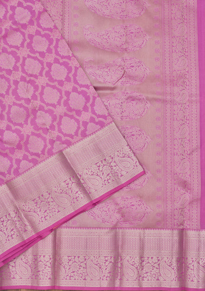 Mauve Zariwork Pure Silk Saree