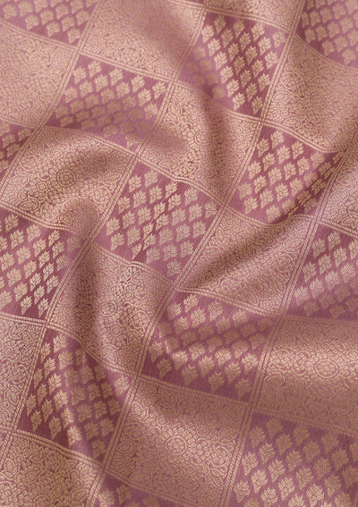 Mauve Zariwork Pure Silk Saree-Koskii