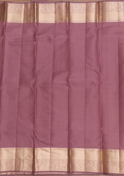 Mauve Zariwork Pure Silk Saree-Koskii