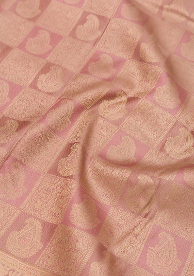 Mauve Zariwork Pure Silk Saree-Koskii