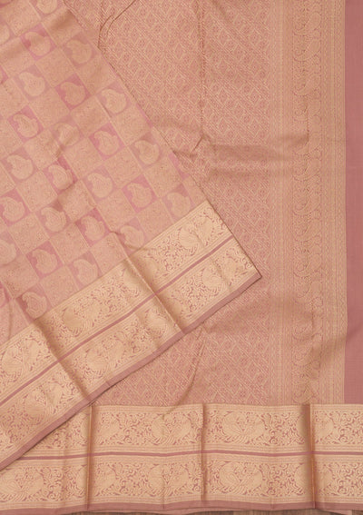 Mauve Zariwork Pure Silk Saree-Koskii