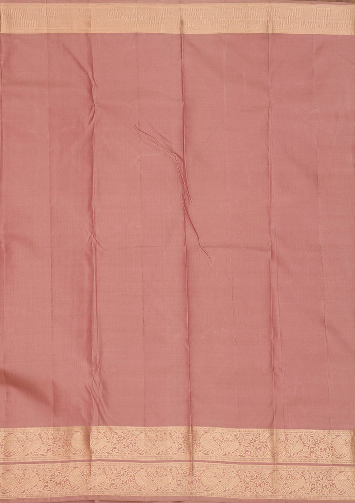 Mauve Zariwork Pure Silk Saree-Koskii