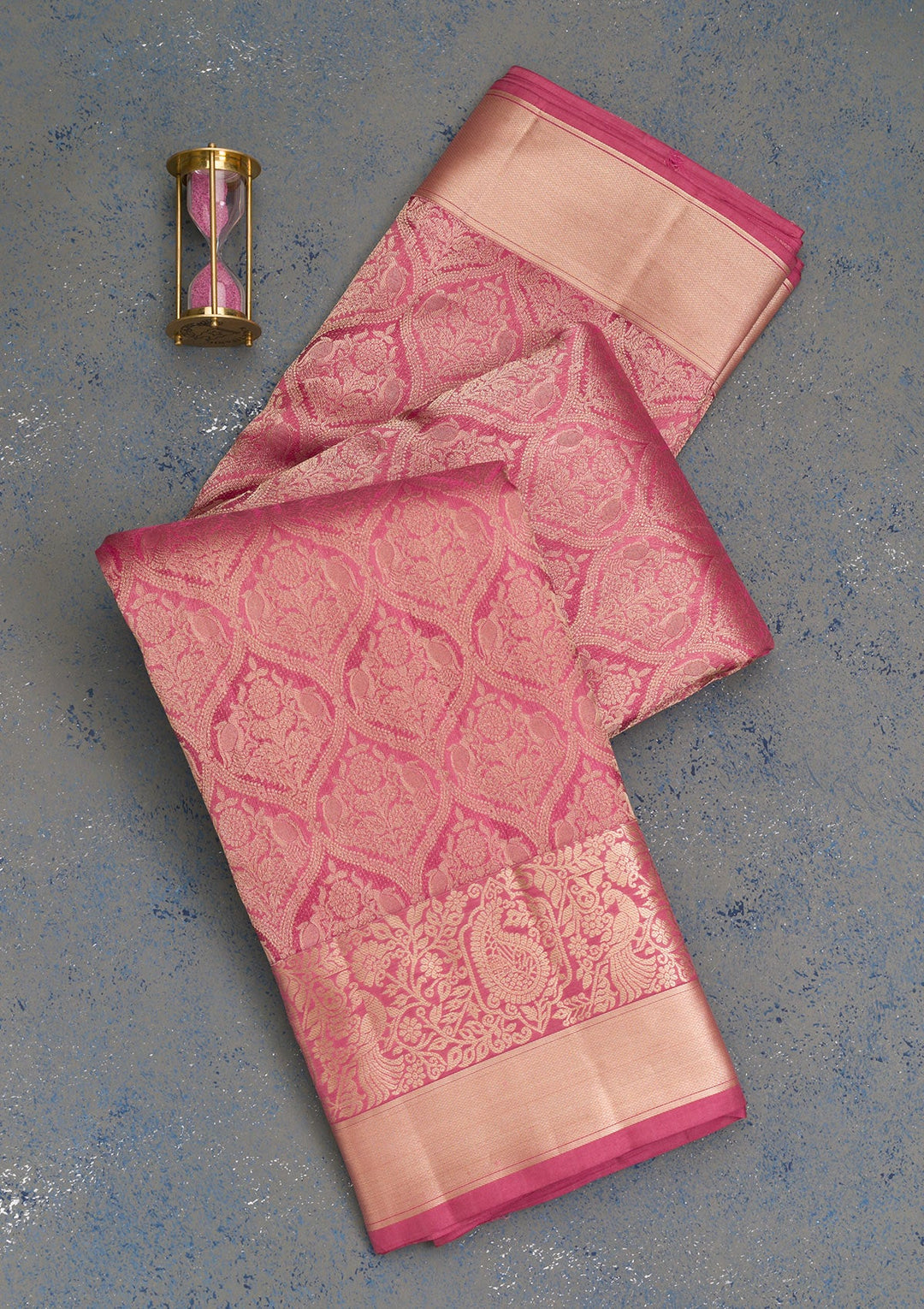 Mauve Zariwork Pure Silk Saree-Koskii
