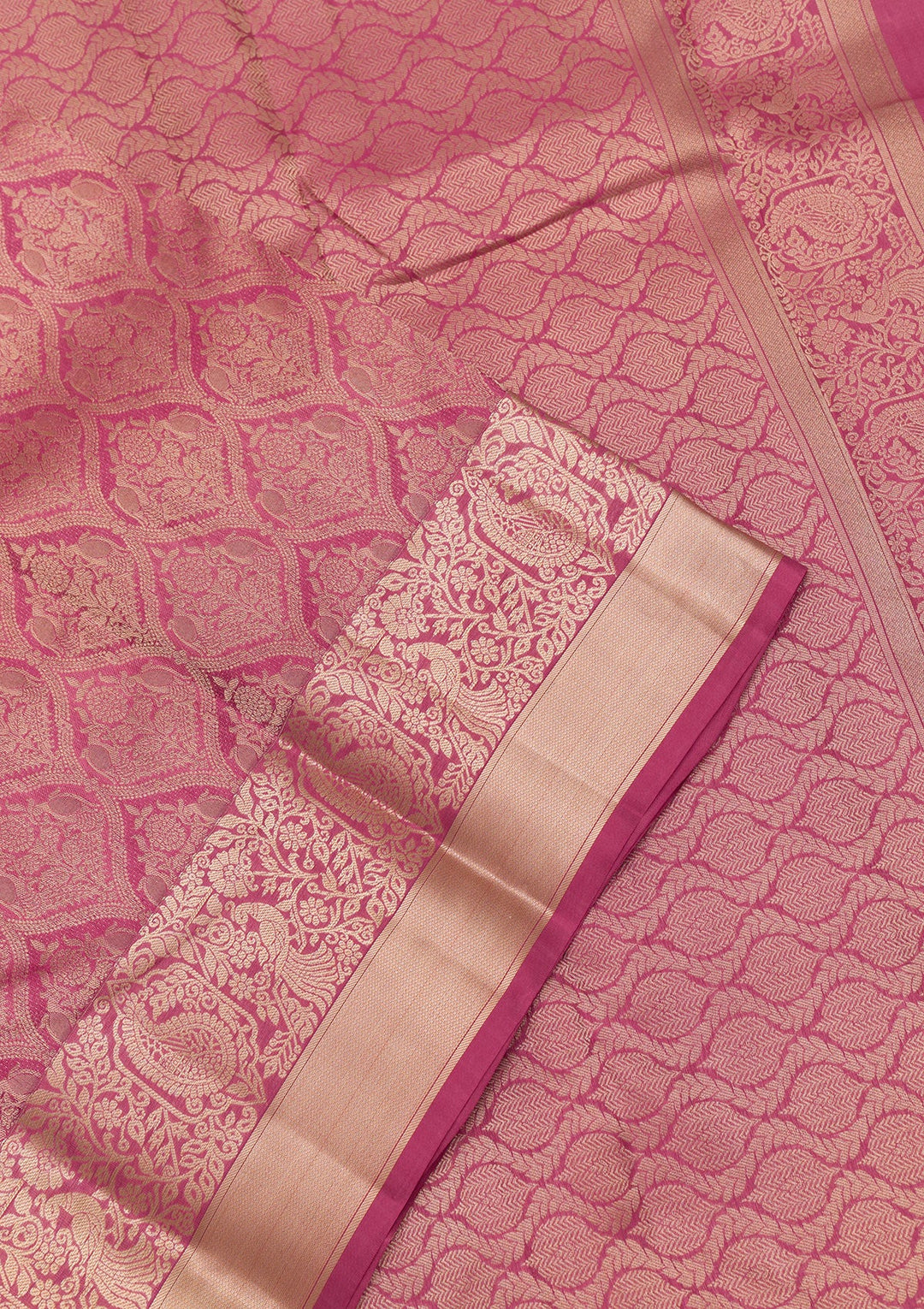 Mauve Zariwork Pure Silk Saree-Koskii