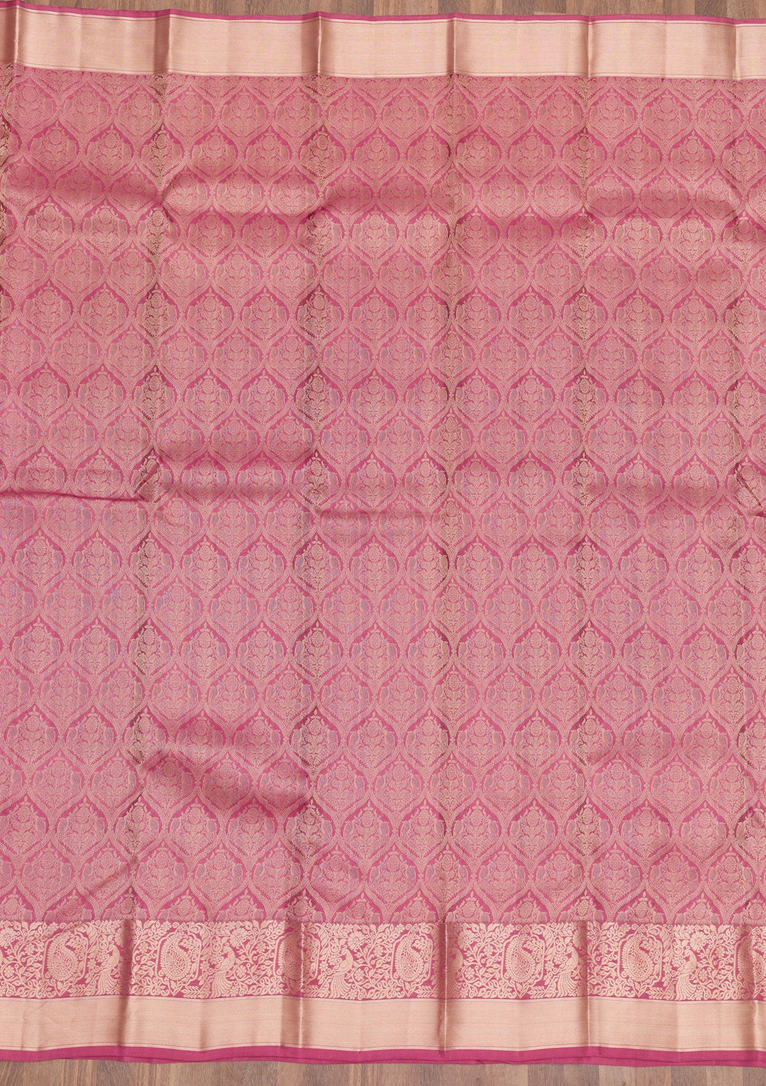 Mauve Zariwork Pure Silk Saree-Koskii