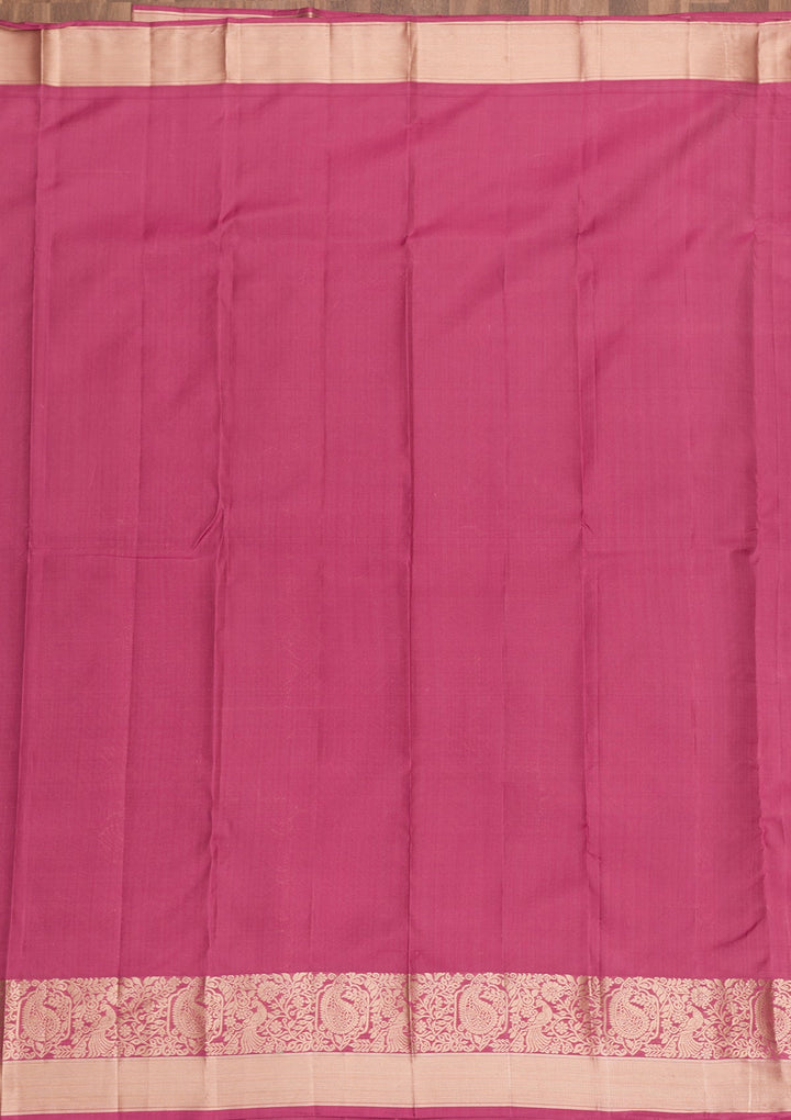 Mauve Zariwork Pure Silk Saree-Koskii