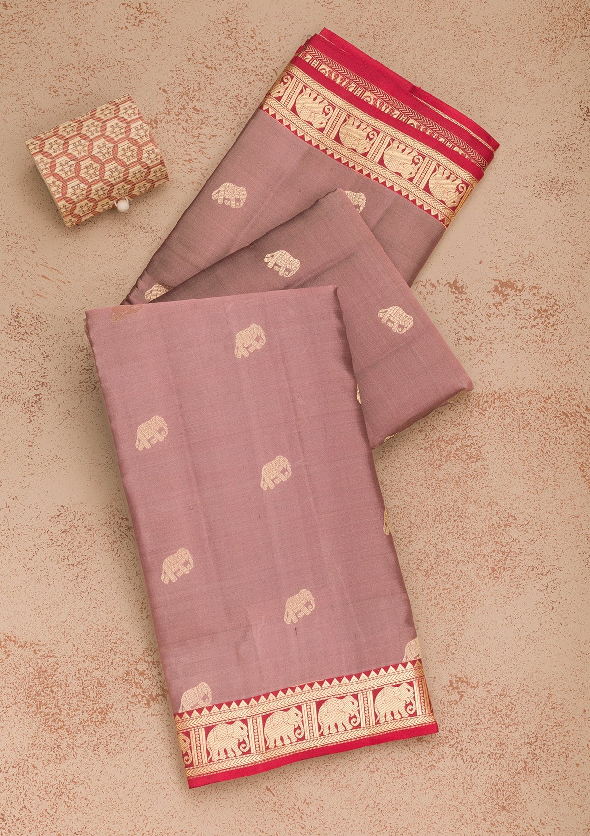 Mauve Zariwork Pure Silk Saree-Koskii