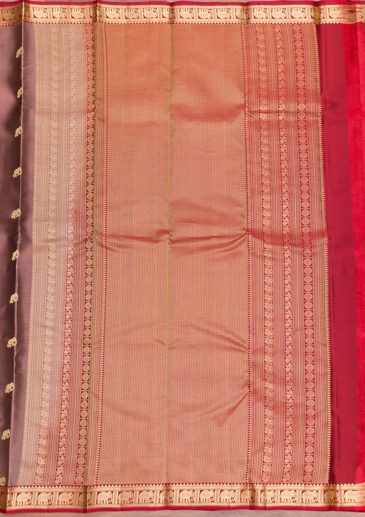 Mauve Zariwork Pure Silk Saree-Koskii