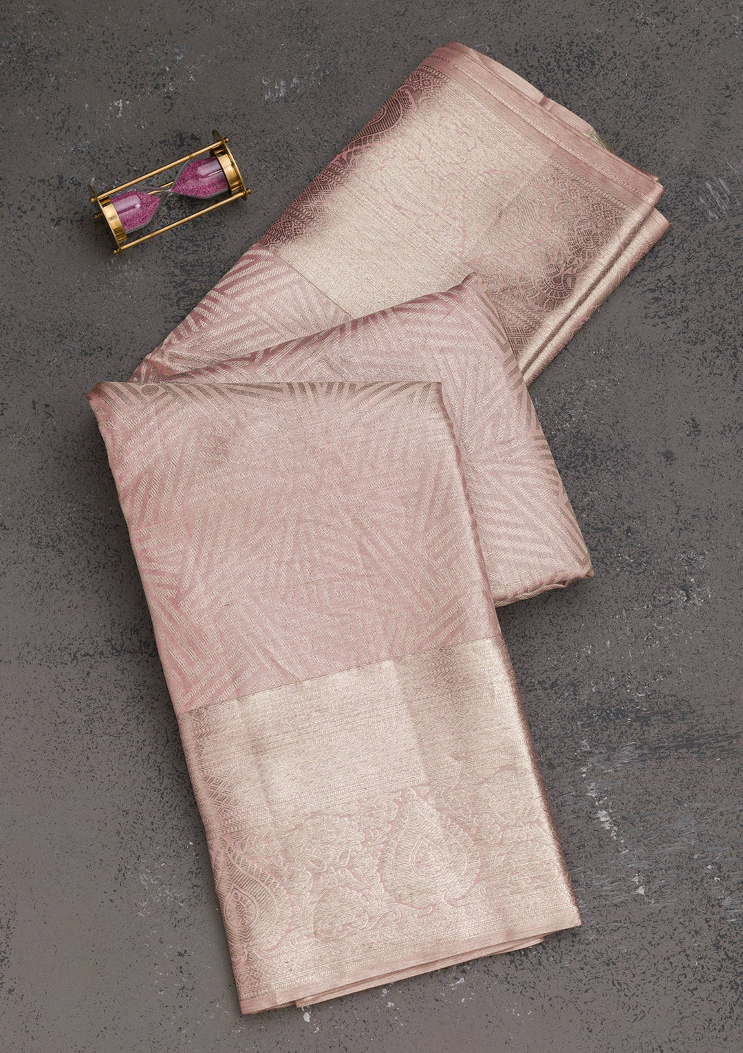 Mauve Zariwork Pure Silk Saree-Koskii