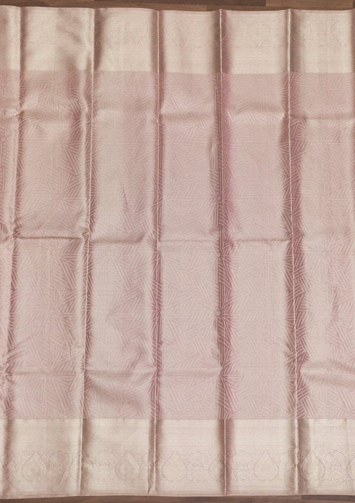 Mauve Zariwork Pure Silk Saree-Koskii