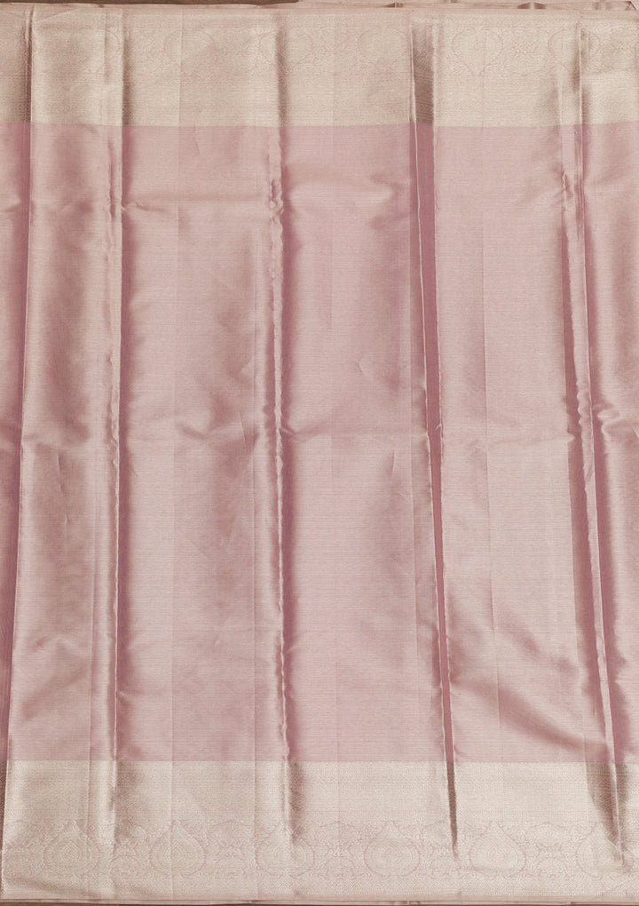 Mauve Zariwork Pure Silk Saree-Koskii