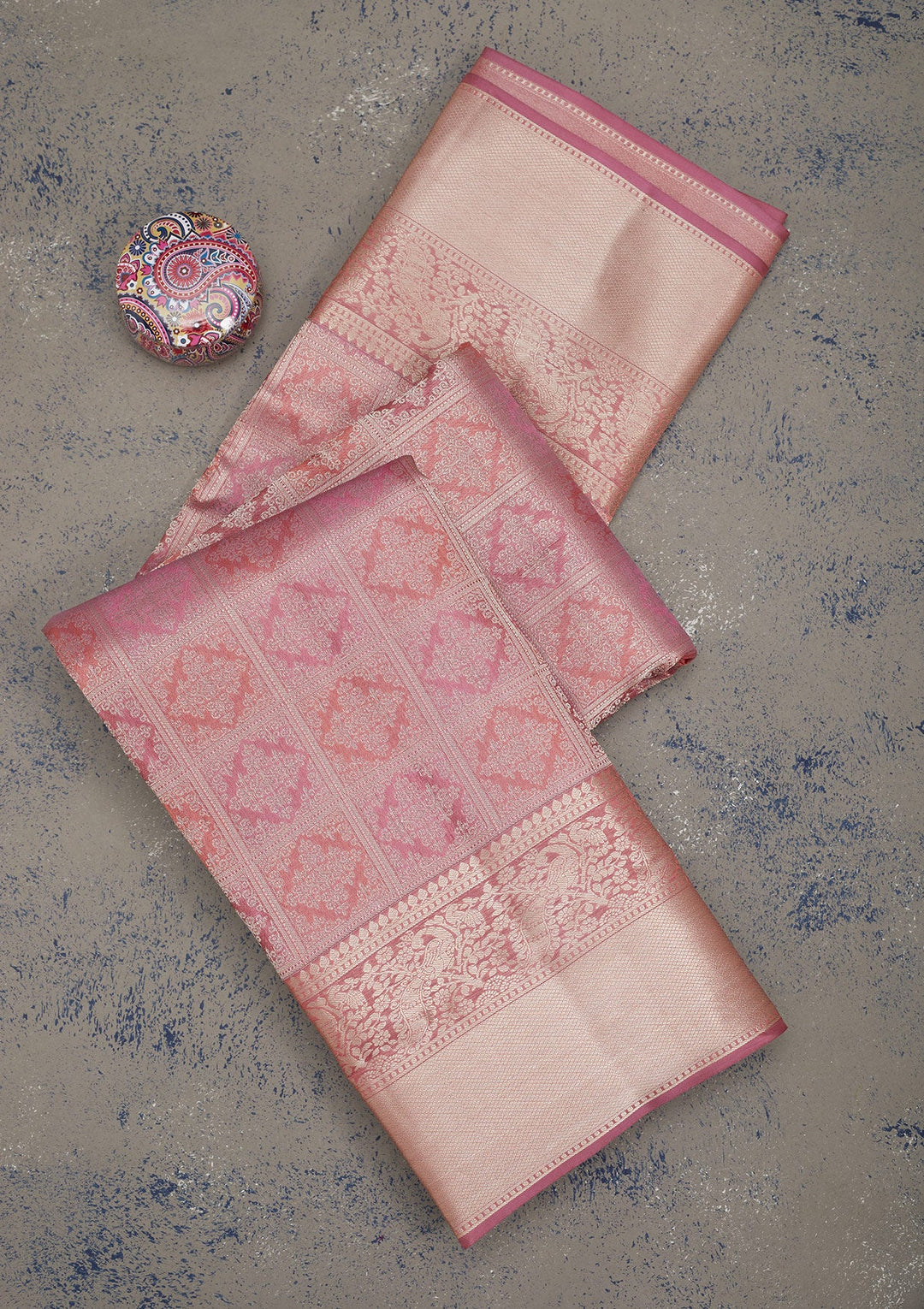 Mauve Zariwork Pure Silk Saree-Koskii