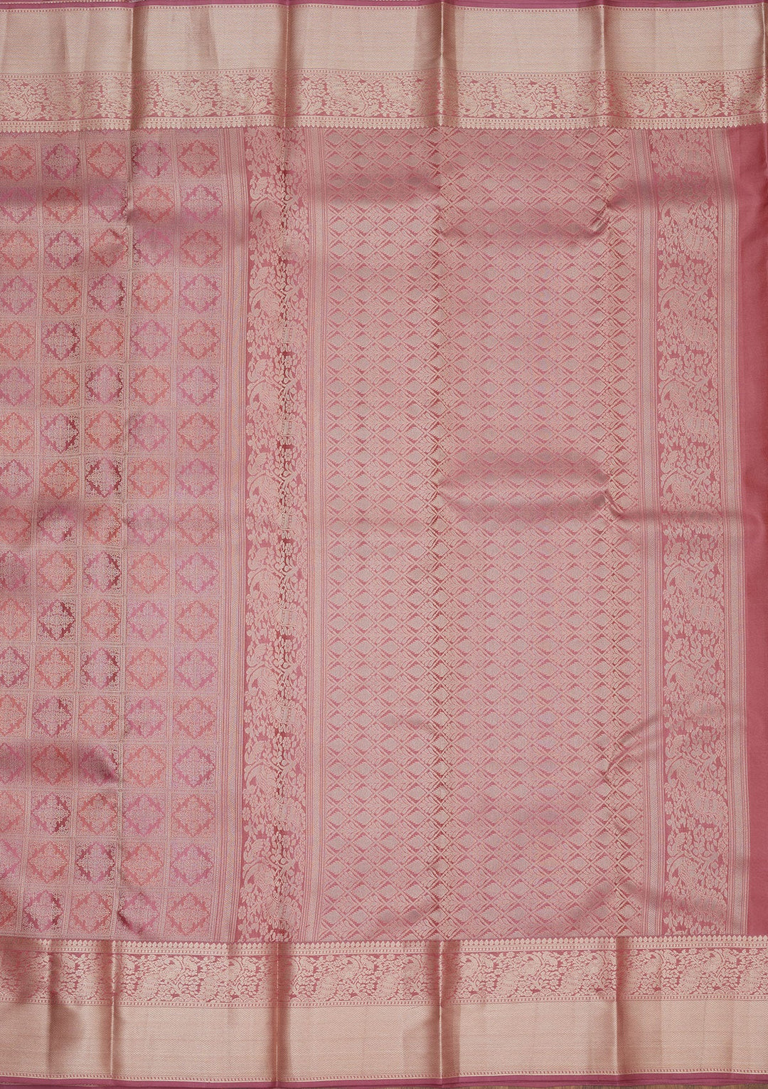 Mauve Zariwork Pure Silk Saree-Koskii